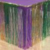 Mardi Gras Metallic Fringe Table Skirt – Disposable Table Cover Party Decor