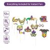 Mardi Gras Photo Booth Props – 12 Pack Party Stick Props with Masks, Crowns & Fun Accessories for Mardi Gras Parties, Carnivals, Parades, Celebrations, Photobooths & Festive Event Decorations