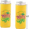 Premium Mardi Gras Slim Fit Can Coolers
