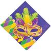 16 Pack – Mardi Gras Napkins ~ Mask and Feathers ~ Purple Green Yellow
