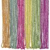 Fun Express – Metallic Neon Beaded Necklaces – Jewelry – Mardi Gras Beads – Mot Round – 48 Pieces