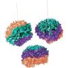 Fun Express – Party Gras Tissue Pom Pom for Mardi Gras – 6 Pieces
