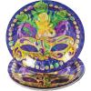 Fun Express – Prismatic Mardi Gras Dessert Plates for Mardi Gras – 8 Pieces