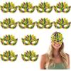 Fun Express 8″ x 5 1/4″ Gold, Green & Purple Mardi Gras Masks with Sequin Feathers – 12 Pieces