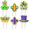 Fun Express Mardi Gras Fleur de Lis Sidewalk Signs – 6 Pieces