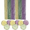 Fun Express Mardi Gras Multicolor Plastic Beads & Coins Kit – 192 Pieces