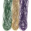 Fun Express Metallic Mardi Gras Beads – 144 Pieces Plastic Purple Gold and Green Round Beads for Jewelry