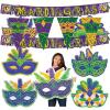 Fun Express Value Mardi Gras Decorating Kit – 9 Pc