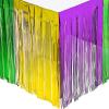 Mardi Gras Metallic Fringe Table Skirt – Disposable Table Cover Party Decor