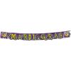 Mardi Gras Metallic Fringed Banner (7 feet long) Mardi Gras Party Decor