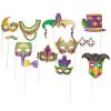 Mardi Gras Photo Booth Props – 12 Pack Party Stick Props with Masks, Crowns & Fun Accessories for Mardi Gras Parties, Carnivals, Parades, Celebrations, Photobooths & Festive Event Decorations