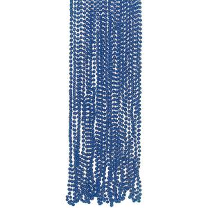 Fun Express – Blue Metallic Beads Necklace (33″)(4dz) – Jewelry – Mardi Gras Beads – Mot Round – 48 Pieces