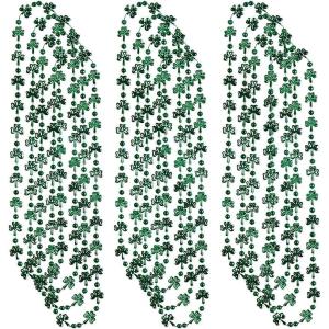 Fun Express – Mini Shamrock And Bead Necklace for St. Patrick’s Day – Jewelry – Mardi Gras Beads – Mot Shaped – St. Patrick’s Day – 12 Pieces