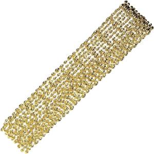 Fun Express Gold Football Bead Necklaces – Stylish Mardi Gras Beads for Sports Events Tailgates Parties & Celebrations – Perfect for Team Spirit Party Favors & Fun Accessories – 12 Pieces
