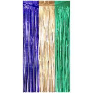 Fun Express Mardi Gras Fringe Curtain (3 feet x 8 feet) Mardi Gras Party Decor