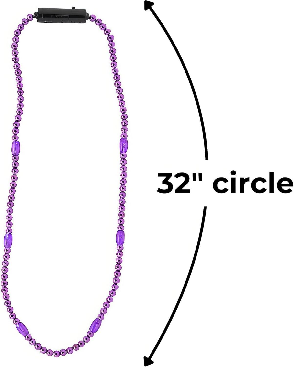 image:imageFun Express LightUp Mardi Gras Beaded Necklaces 6 Pieces