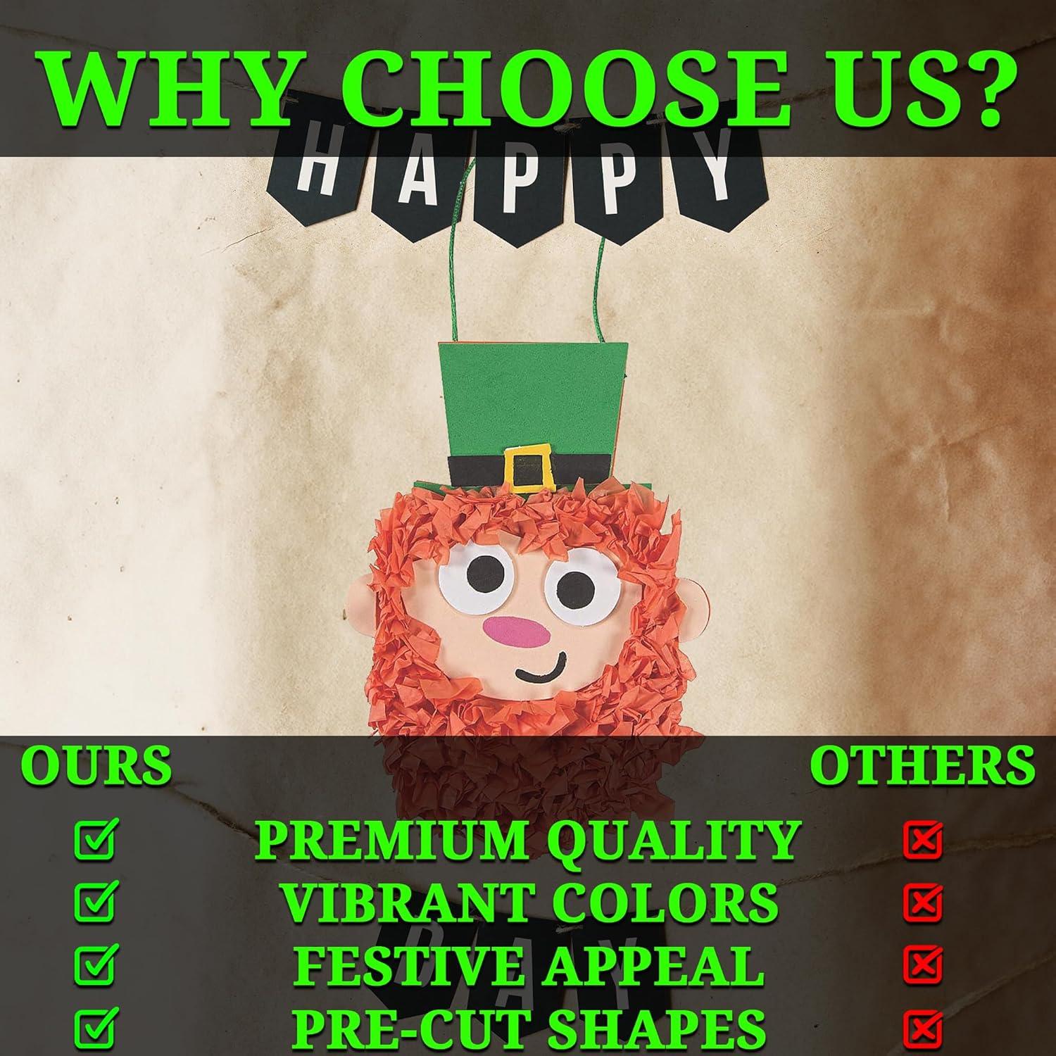 image:imageLeprechaun Crinkle Tissue Sign Craft Kit Makes 12 St Patricks Day Crafts for Kids and Fun Home Activities