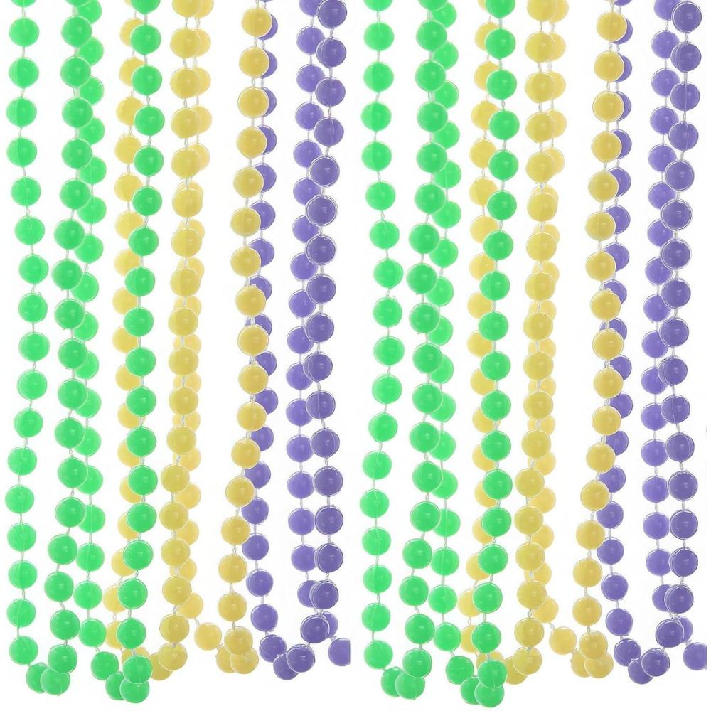 image:imageFun Express GID MARDI GRAS BEADS Jewelry 48 Pieces