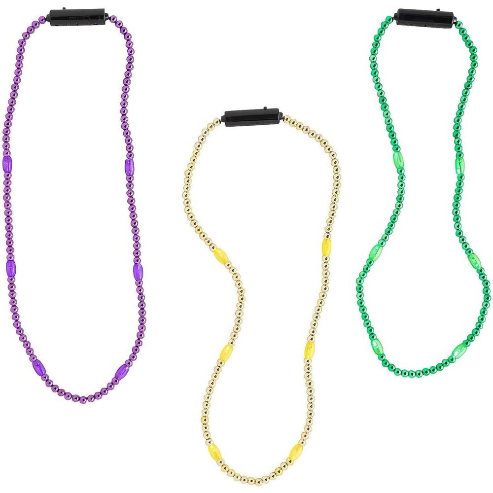image:imageFun Express LightUp Mardi Gras Beaded Necklaces 6 Pieces