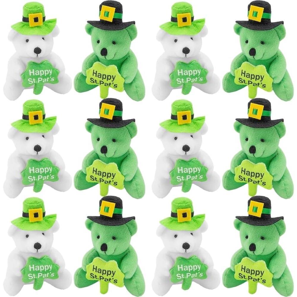 image:imageFun Express St Patricks Day Stuffed Animal Bears Holding Shamrocks 12 Plush Toys