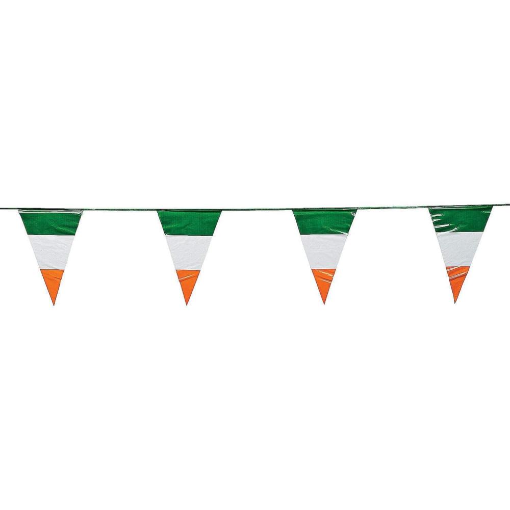 image:imageIrish Flag Pennant Banner  100 feet  Ireland and St Patricks Day Hanging Party Decor
