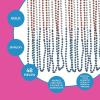 Fun Express – TrI-Color Patriotic Beaded Necklaces for Fourth of July – Jewelry – Mardi Gras Beads – Mot Round – Fourth of July – 48 Pieces
