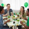 Fun Express 30″ x 6 Ft. St. Patrick’s Day Shamrock Fitted Rectangle Disposable Plastic Tablecloth