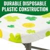 Fun Express 30″ x 6 Ft. St. Patrick’s Day Shamrock Fitted Rectangle Disposable Plastic Tablecloth