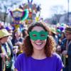 Fun Express 7 1/2″ x 3 3/4″ Green, Gold & Purple Glitter Felt Mardi Gras Masks – 12 Pc.