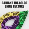 Fun Express 7 1/4″ x 2 3/4″ Green, Gold & Purple Sequin Mardi Gras Masks – 12 Pieces