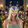 Fun Express 8″ x 5 1/4″ Gold & Silver Sequin Mardi Gras Masks with Feathers – 12 Pieces