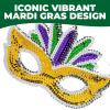 Fun Express 8″ x 5 1/4″ Gold & Silver Sequin Mardi Gras Masks with Feathers – 12 Pieces