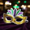 Fun Express 8″ x 5 1/4″ Gold & Silver Sequin Mardi Gras Masks with Feathers – 12 Pieces