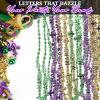 Fun Express Lettered Mardi Gras Beaded Necklaces – Bulk Set of 48 – Party Supply and Jewelry