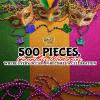 Fun Express Mardi Gras Beads Bulk 500 Piece Mega Assortment – Premium Party Accessories for Women & Kids | Gold Silver Purple Green Beaded Necklaces for Celebrations, Parades & Costume Events