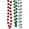 Fun Express Round Beads Necklaces – Festive Jewelry for Christmas & Mardi Gras – Red, Green & Silver Bead – Holiday Party Accessories – 48-Piece