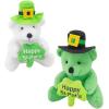 Fun Express St. Patrick’s Day Stuffed Animal Bears Holding Shamrocks – 12 Plush Toys