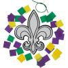 Mardi Gras Fleur-de-lis Tissue Paper Sign Craft Kit, Makes 12