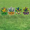 Mardi Gras Yard Signs – 4 Pieces, 16 x 18-20 Inch Corrugated Plastic with Metal Stakes