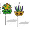 Mardi Gras Yard Signs – 4 Pieces, 16 x 18-20 Inch Corrugated Plastic with Metal Stakes