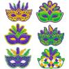 FX Exclusive Jumbo Mardi Gras Mask Cardstock Cutouts, 6 Pieces