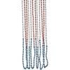 Fun Express – TrI-Color Patriotic Beaded Necklaces for Fourth of July – Jewelry – Mardi Gras Beads – Mot Round – Fourth of July – 48 Pieces