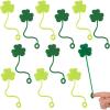 Fun Express 2″ x 8″ St. Patrick’s Day Sticky Shamrocks on a Ring – 12 Pieces