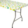 Fun Express 30″ x 6 Ft. St. Patrick’s Day Shamrock Fitted Rectangle Disposable Plastic Tablecloth