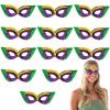 Fun Express 7 1/4″ x 2 3/4″ Green, Gold & Purple Sequin Mardi Gras Masks – 12 Pieces