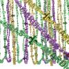 Fun Express Lettered Mardi Gras Beaded Necklaces – Bulk Set of 48 – Party Supply and Jewelry