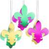 Fun Express Mardi Gras Mask Metallic Foil Wall Cutouts – 12 Pieces(Fleur-de-lis)