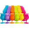 Fun Express Plastic Hurricane Glasses Bulk 60 Pack – Tropical Colored Cocktail Cups 16 oz for Mardi Gras Party Supplies | Disposable Margarita Glasses for Pina Colada Daiquiri Frozen Drinks