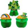 Fun Express St Patrick’s Day Honeycomb Centerpiece Set – Festive Party Decor Featuring Shamrocks Leprechauns & Holiday Icons Perfect St Patrick’s Day Parties Classroom & Event Decorations 3 Pieces
