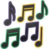 Mardi Gras Glitter Music Cutouts – 6 Pieces